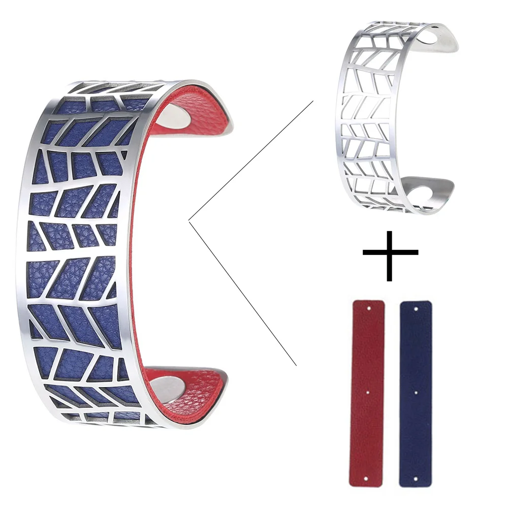 Женские браслеты манжеты Cremo индийские из искусственной кожи с дырочками