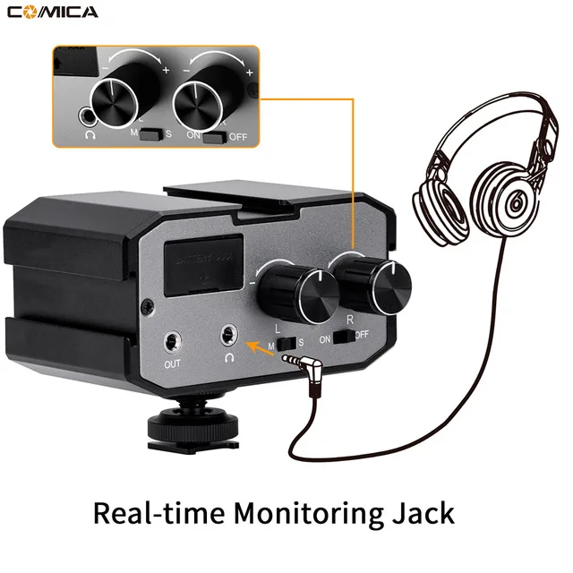 Comica CVM AX1 Audio адаптер смесителя Универсальный двухканальный усилитель микрофона