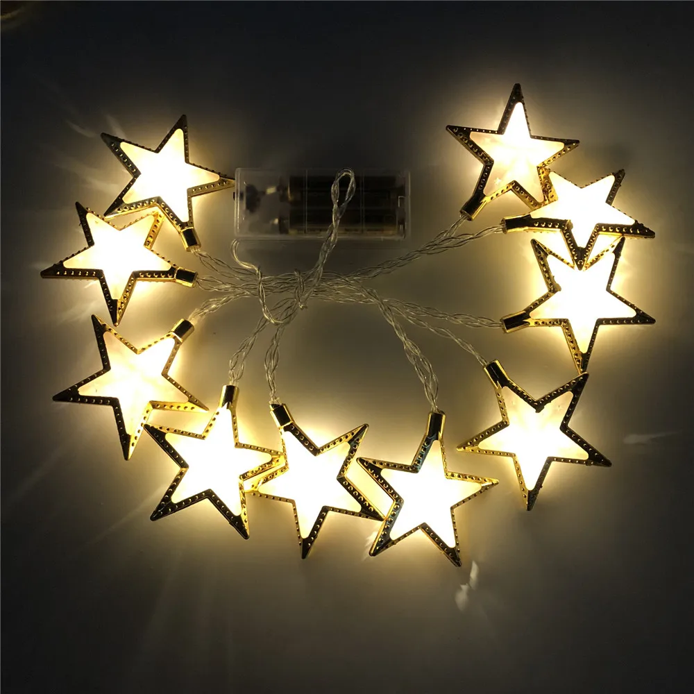 

10/20Leds Moon Star Fairy String Lights Garland Ramadan Decorations Lights for Home Eid Mubarak Room Led Curtain Decor Lamp