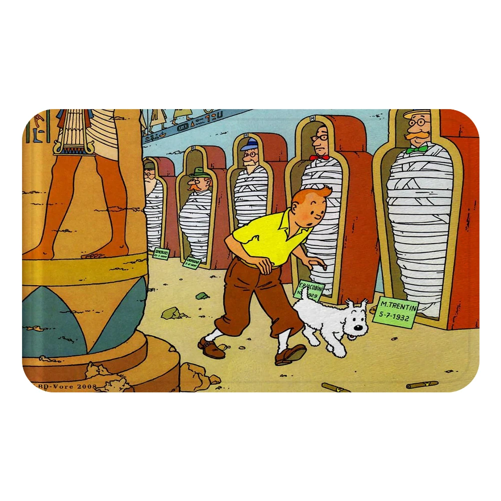 Tintin Adventure Mars Китай коврик для ванной кухонный ковер декоративные Противоскользящие коврики комната автомобиль пол бар ковры домашний декор для дверей подарок - Цвет: Зеленый