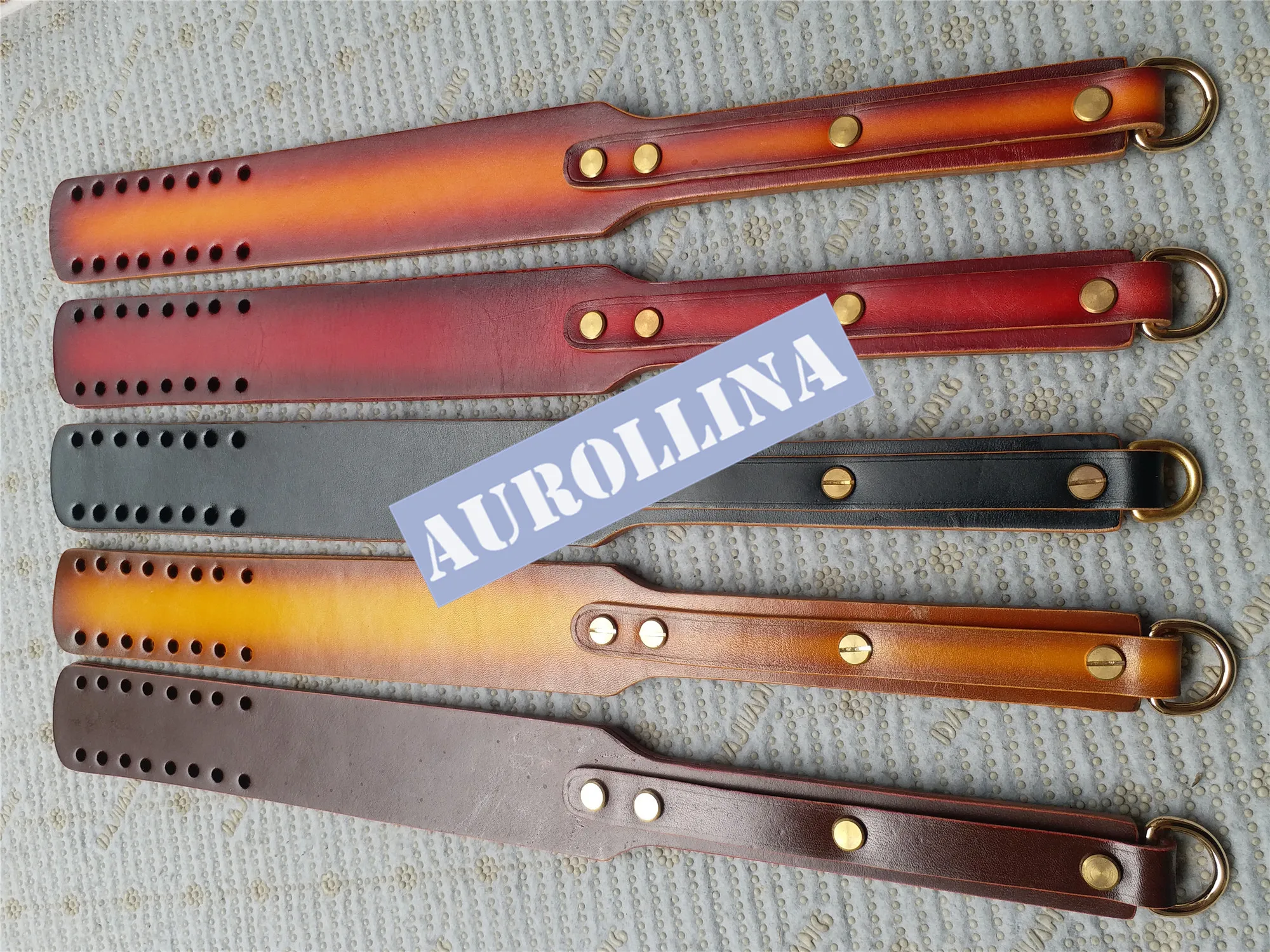 Fine Spanking Tool Set Adult Spanking Tool Kit Personalized Name Engraved GenuineLeather First Layer Cow Leather