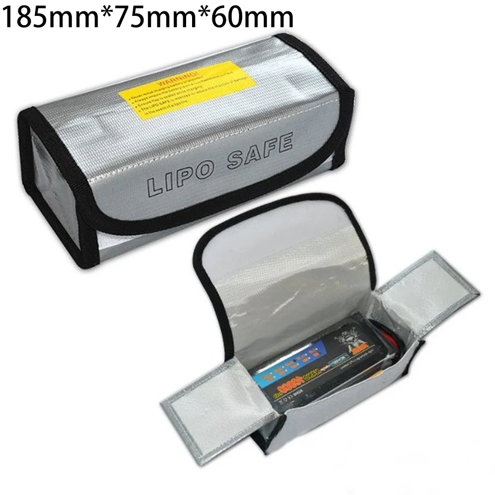 

185x75x60mm Mini Fireproof Waterproof Explosion-Proof Portable Lipo Battery Safety Bag for FPV Racing Drones