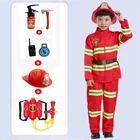 Пожарный детской осенней формы из Сэм маскарадное изысканное праздничное пожарный игрушки, комплект, одежда для мальчиков и девочек на Хэллоуин нарядное вечерние костюмы для сцены подарок