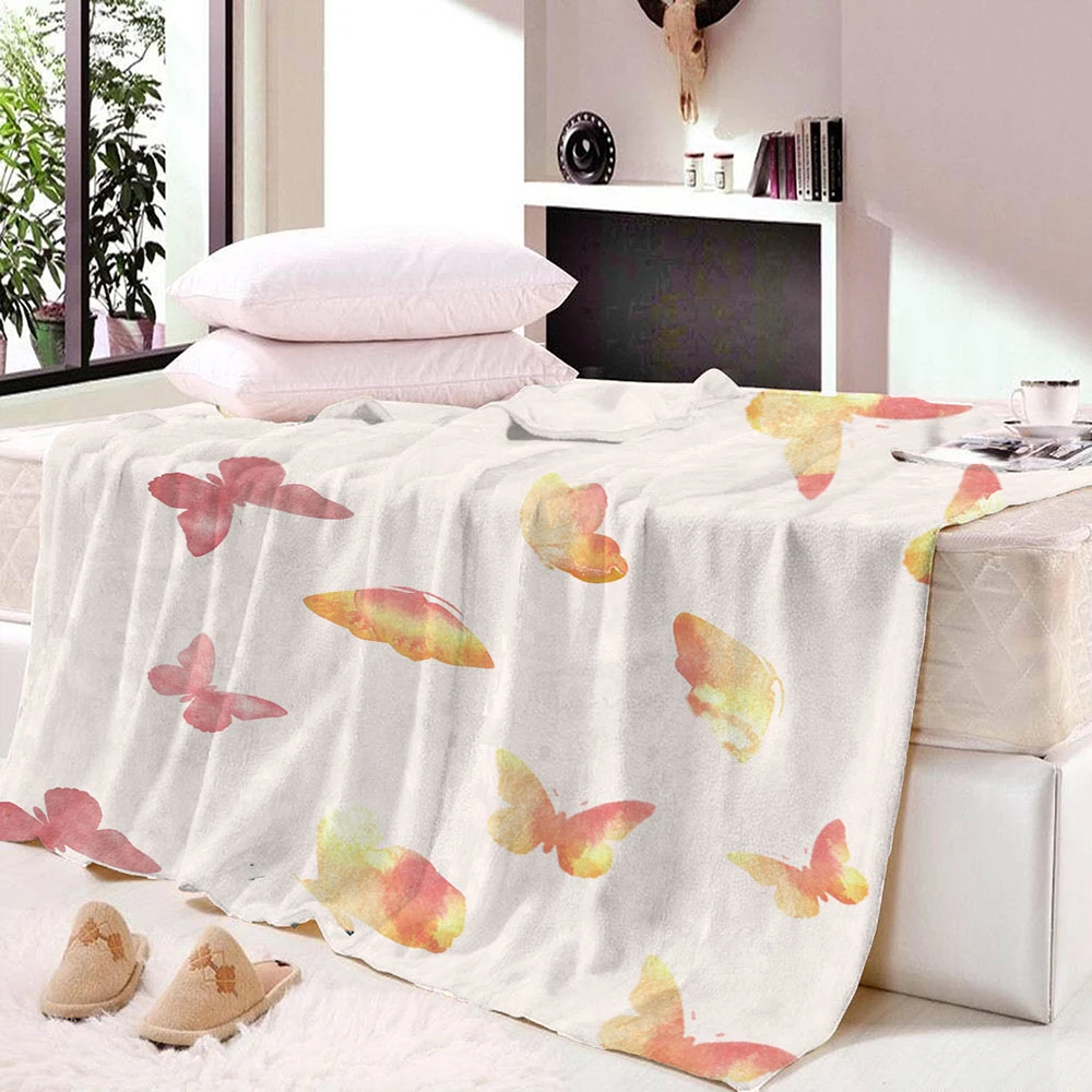 

Ultra Soft Butterfly Theme Flannel Blanket 51'' X 59'' Kids Adults Plush For Bed Couch Warm Fuzzy Throw Blanket 130cm X 150cm