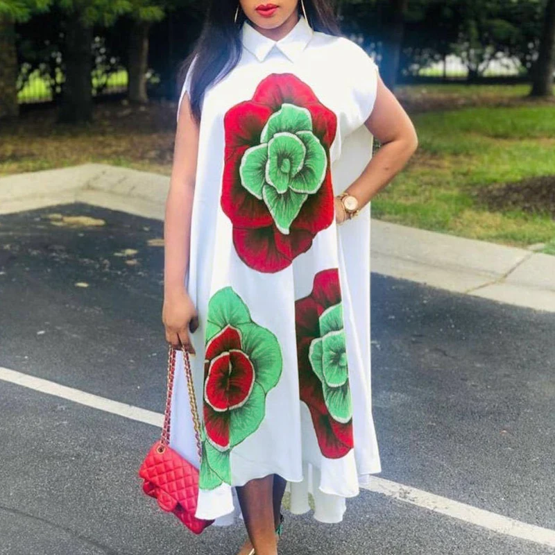 

Белые летние платья для женщин 2022, женское платье в пляжном стиле, шифоновые Повседневные платья без рукавов с принтом для женщин, женская одежда