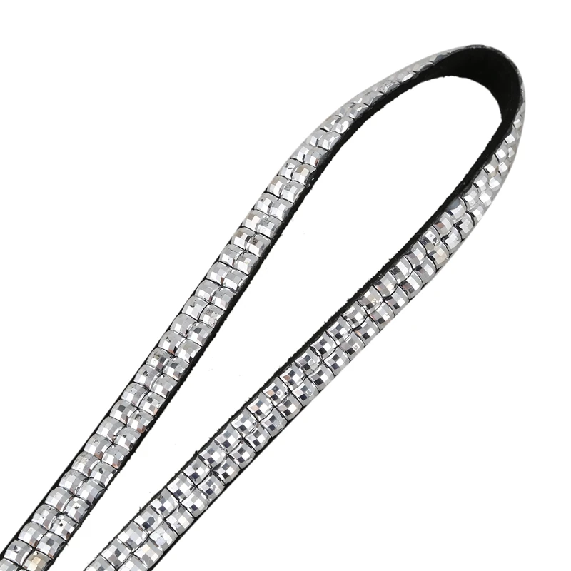 

New Bling Crystal Rhinestone Lanyard Id Badge Keychain Card Holder-Silver