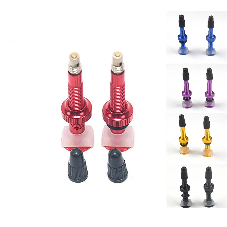 Клапан велосипедный из алюминиевого сплава 5 цветов 2 шт. 40 мм бескамерная