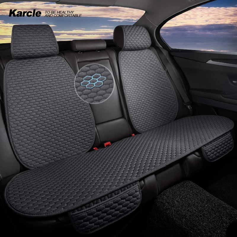 

Чехол Karcle для автомобильного сиденья из искусственной льна, нескользящий всесезонный коврик для передних и задних сидений, 1 шт.