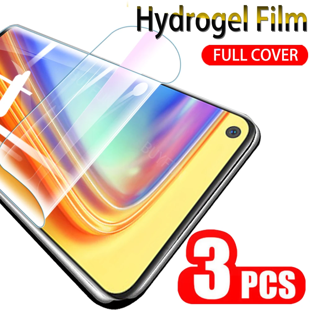 

3PCS Hydrogel Film For OPPO Realme 7 Pro Screen Protector For Realme7 5G Full Cover Water Gel Soft Films Transparent Not Glass