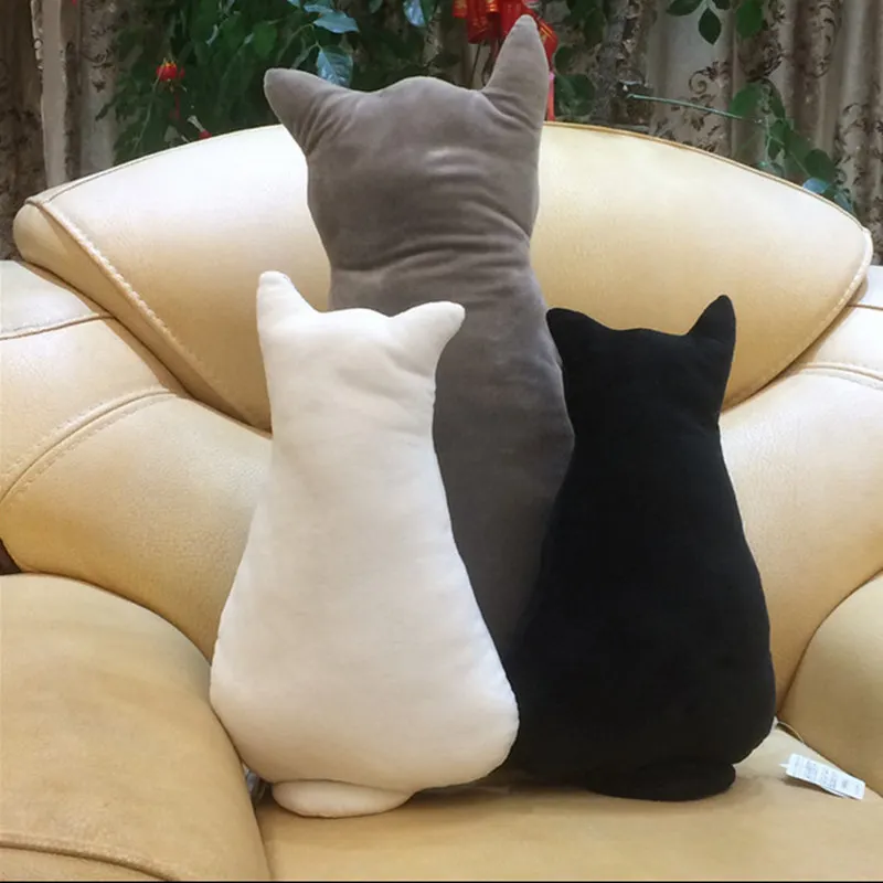 70 см креативная Подушка подушка для наблюдения за котом с тенью белая черная