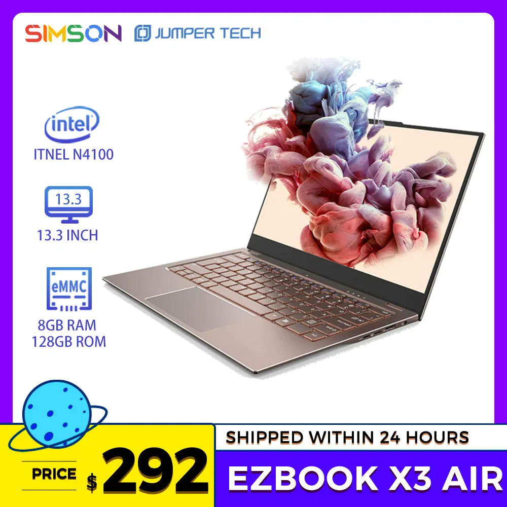 

Ноутбук Jumper EZBOOK X3 Air Intel N4100 13,3 дюйма 1920*1080 8 Гб DDR4 128 Гб SSD Windows 10
