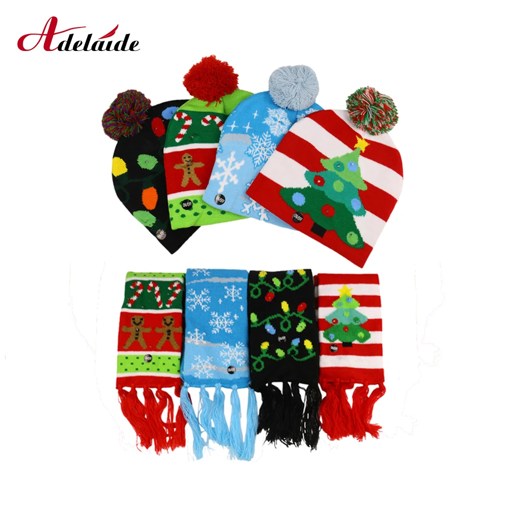 Рождественский головной убор шарф для малышей детский вязаный комплект 2020 новая