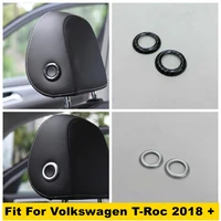 auto accessory seat head pillow headrest adjustment button decoration ring cover trim fit for volkswagen t roc t roc 2018 2021