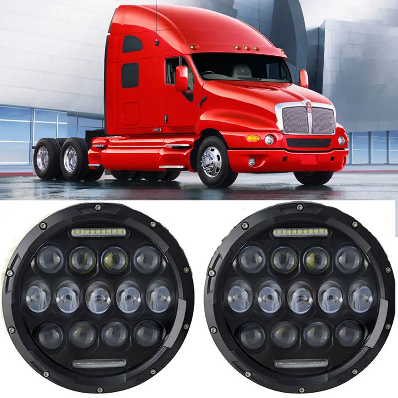 

DOT Approved Pair 75W 7" Round LED Headlights with White DRL Hi/Lo Beam For Jeep Wrangler CJ-5 CJ-7 1997-2017 TJ LJ JK JKU