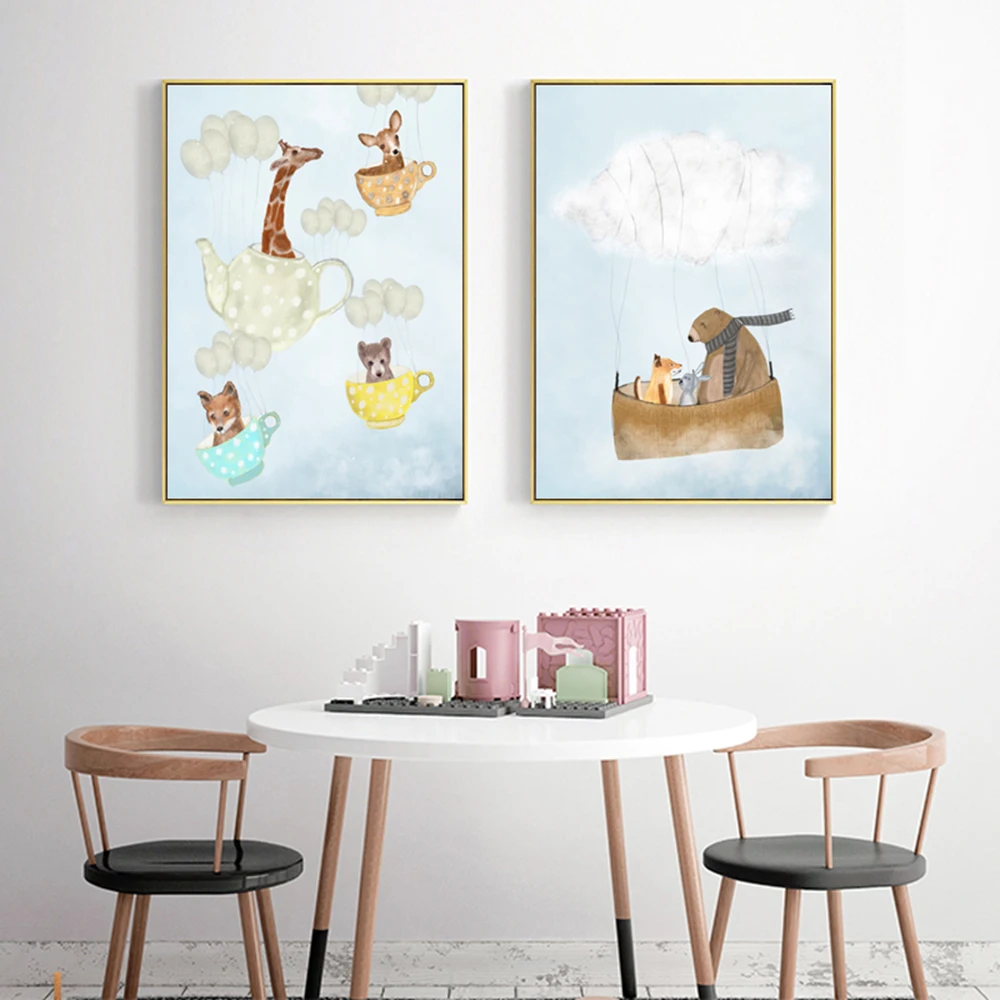 Картина Настенная с животными милый Настенный декор для детской