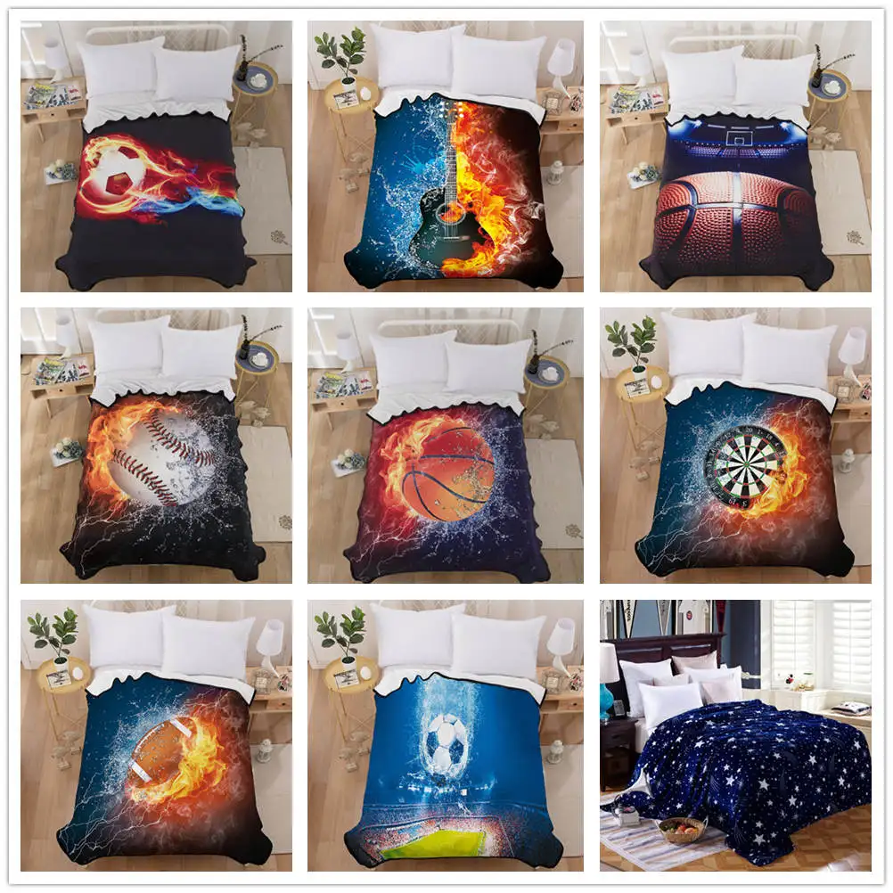 Роскошное Одеяло s для кровати в спортивном стиле с искусственным рисунком