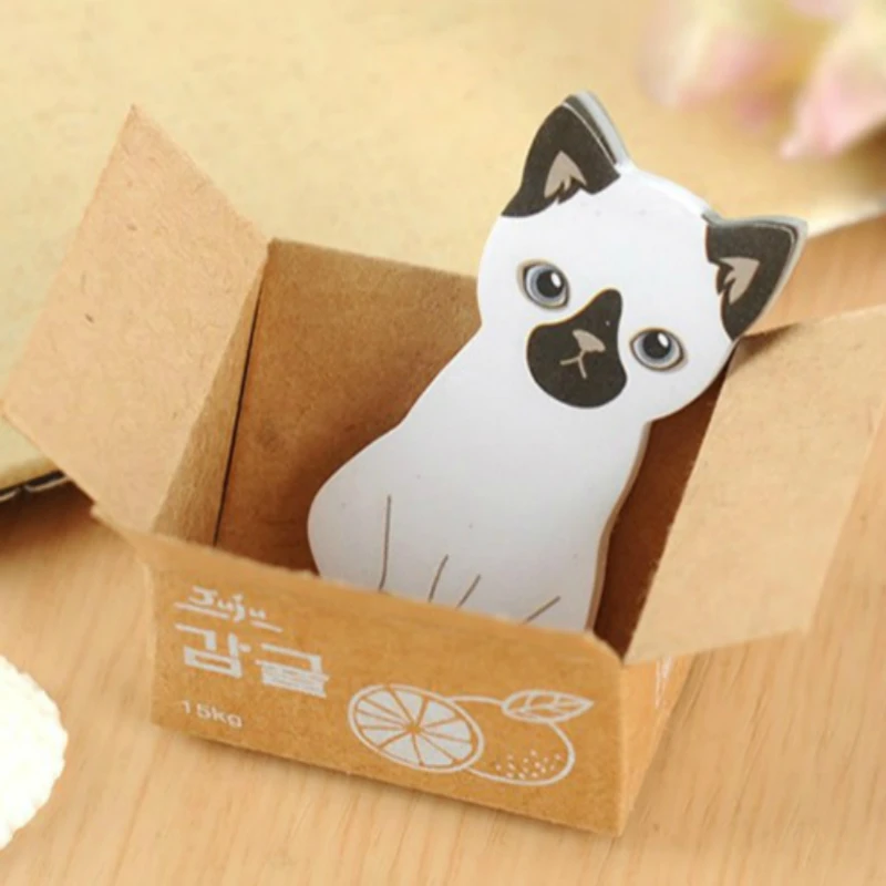 Kawaii корейские канцелярские товары Kitty House дизайн животных липкий блокнот для кошки бумажный милый Post It Notes