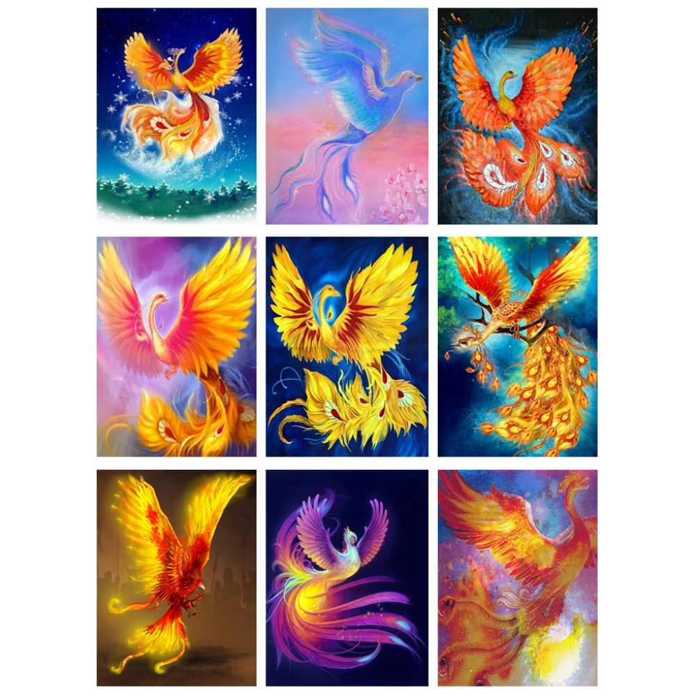 DIY 5D алмазная вышивка крестиком Феникс полная круглая Алмазная картина животные