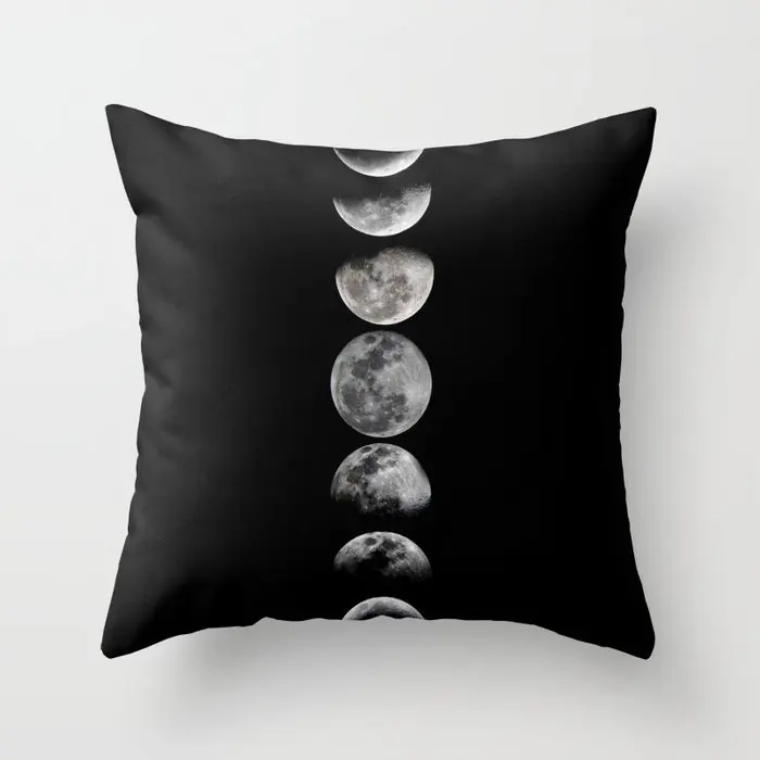 

Phases of The Moon Decorative Pillow Cushion Covers Square Pillowcase for Sofa Cotton Linen Pillow Cover