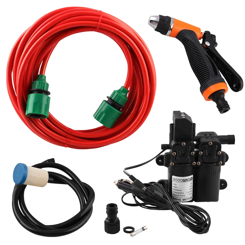 Дешево Пятно Света 12В высокий Давление электрическая стиральная машина Автомойка насос набор инструментов Портативный Водяной насос Комплект M8617 Продажа Пятно Света 12В высокий Давление электрическая стиральная машина Автомойка насос набор инструментов Портативный Водяной насос Комплект M8617