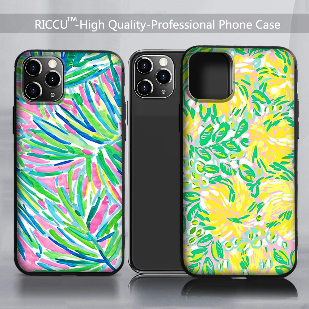 

Fashion pink blue flower lilly Phone Case for iPhone 8 7 6 6S Plus X 5S SE 2020 XR 11 12 13 Pro mini pro XS MAX