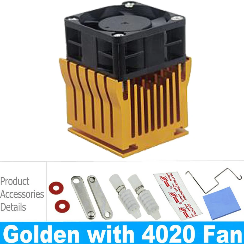 Golden with 4020 fan DIY алюминиевый Северный Радиатор для материнской платы w/4 см вентилятор для компьютера ПК чехол Южной North Bridge Chipset охлаждения - Цвет лезвия: Golden with 4020 fan