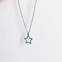 fashion stainless steel five pointed star necklace pendant charm girl necklace jewelry sweet romantic valentines day gift