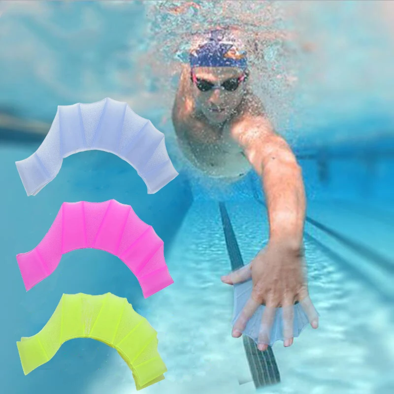 

Men Women Child Half finger Silicone Swimming Fins Swim Pool Sports Training Hand Webbed Gloves Flippers Paddles Equipment