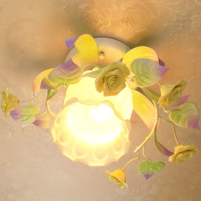 

Теплые цветы, пасторальная лампа для крыльца, освещение для прихожей, гардеробной, потолочная лампа