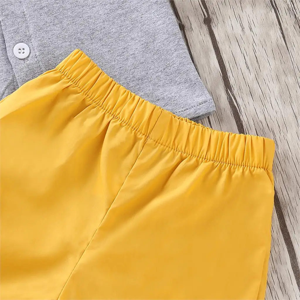 Летняя детская одежда из 2 предметов для девочек и мальчиков Однотонная футболка