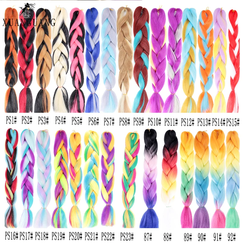 XG omber плетение волос растяжения крючком Жаростойкие 24 дюйма 100 г синтезированные