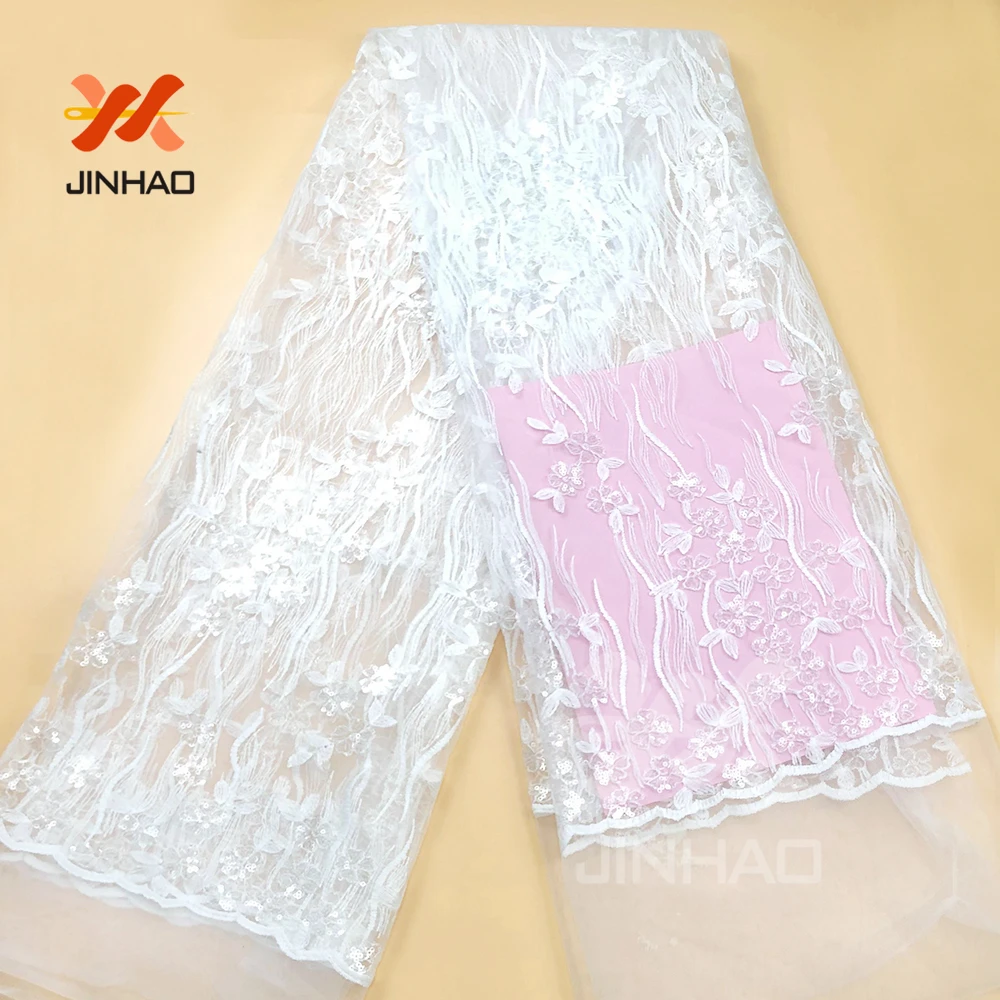2019 высокое качество кружева белый молочный шелк блесток свадебное кружево ткань