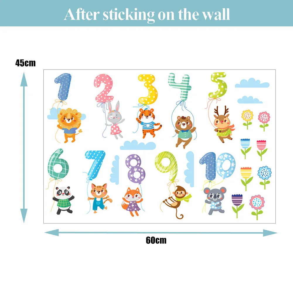 Номер на стену для домашнего декора анималистический настенный наклейки