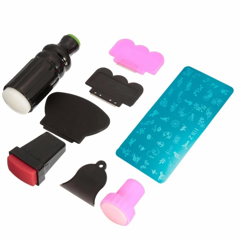 

rubber stamp Kit Stamping Nail DIY Nail Art Ie Raclette Nail Scraper Tool kit