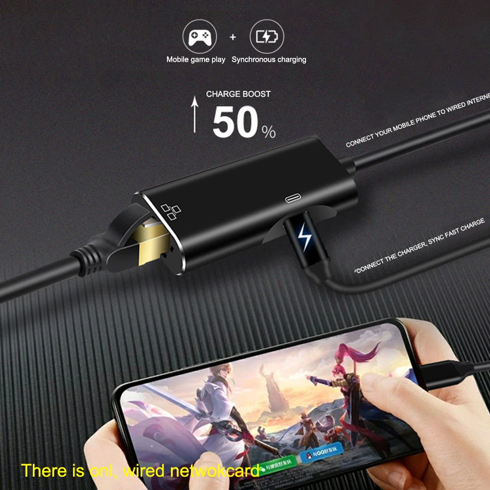 

Wired Network Card Portable Mobile Phones Tablets Ethernet Adapter USB C To RJ45 Gigabit High Speed Accessories Office Stable