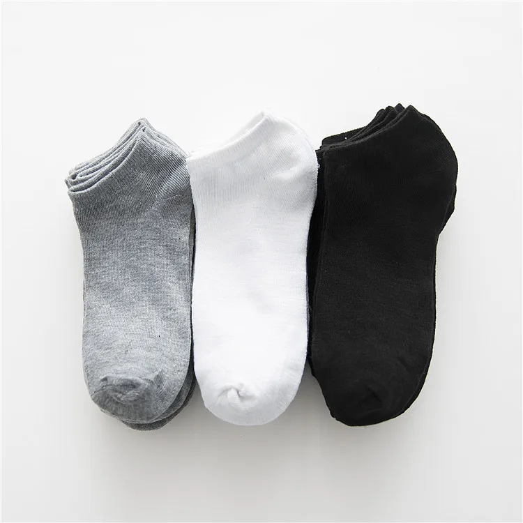 

5Pairs/Lot Women Socks Cotton Casual Breathable Boat Socks Short Ankle Sock For Male Spring Summer Black Socks Fit Size 36-46