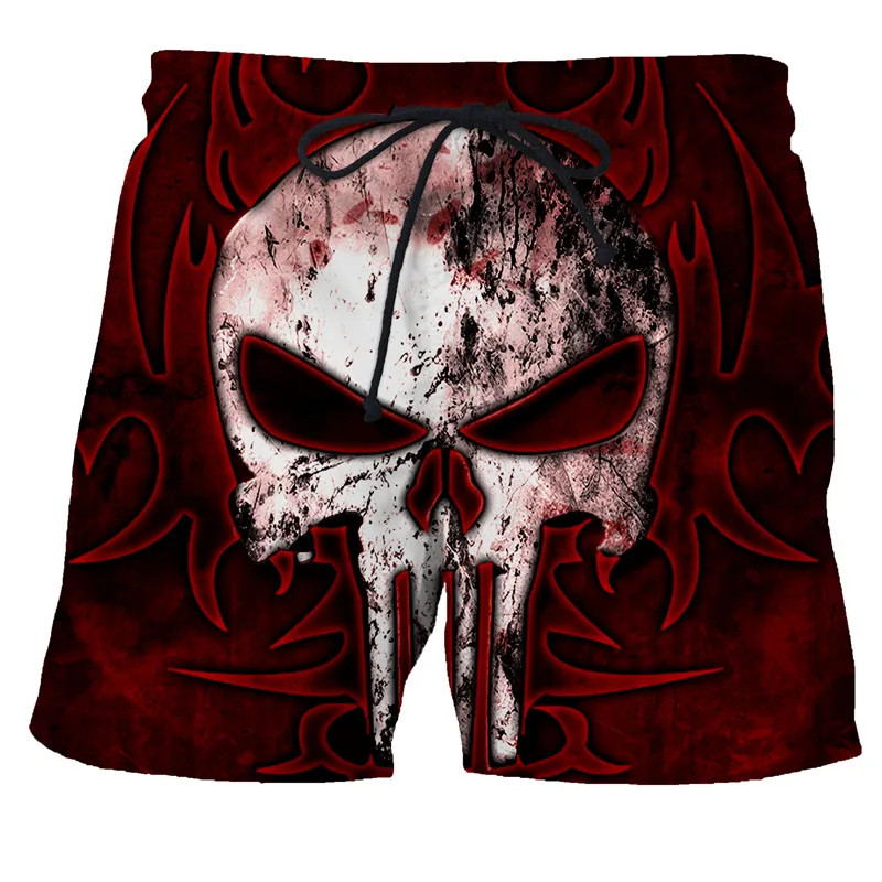 

2021 Summer Mens 3D Shorts Sickle Skull Printed Casual Swimming Beach Shorts Fashion Swimsuit Shorts Oversized For Adult Shorts