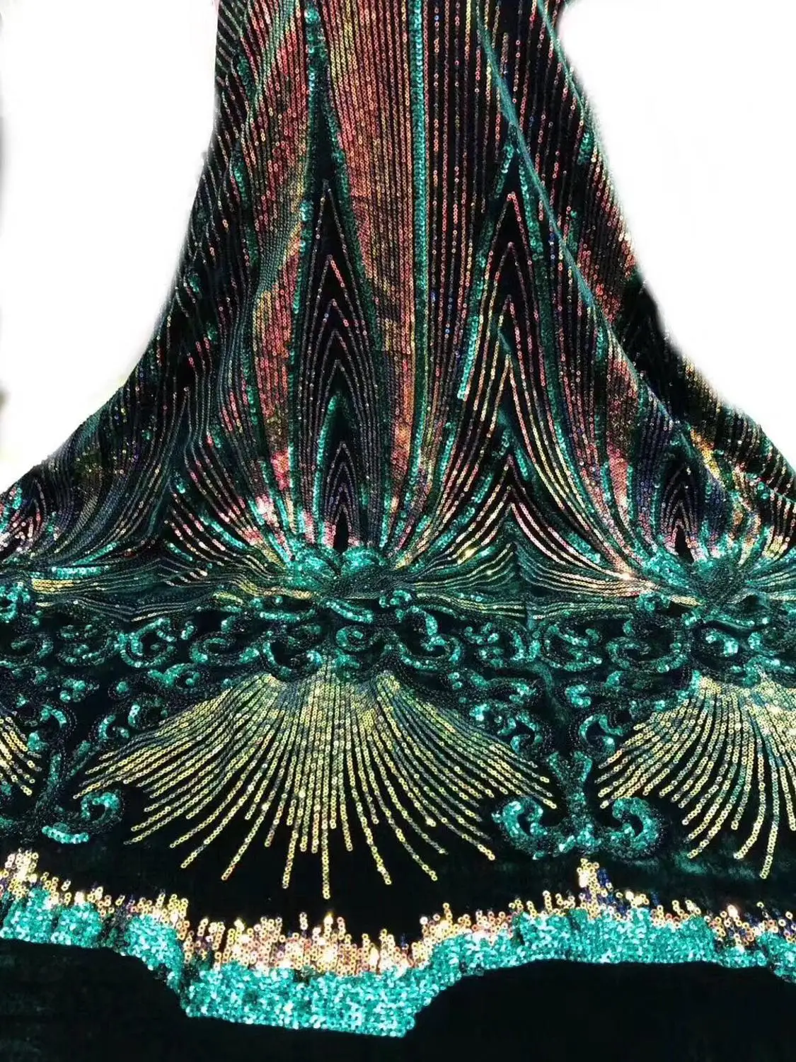 African Velvet Lace Fabric with 3d Sequins French fabric High Quality for Bridal Dress | Дом и сад
