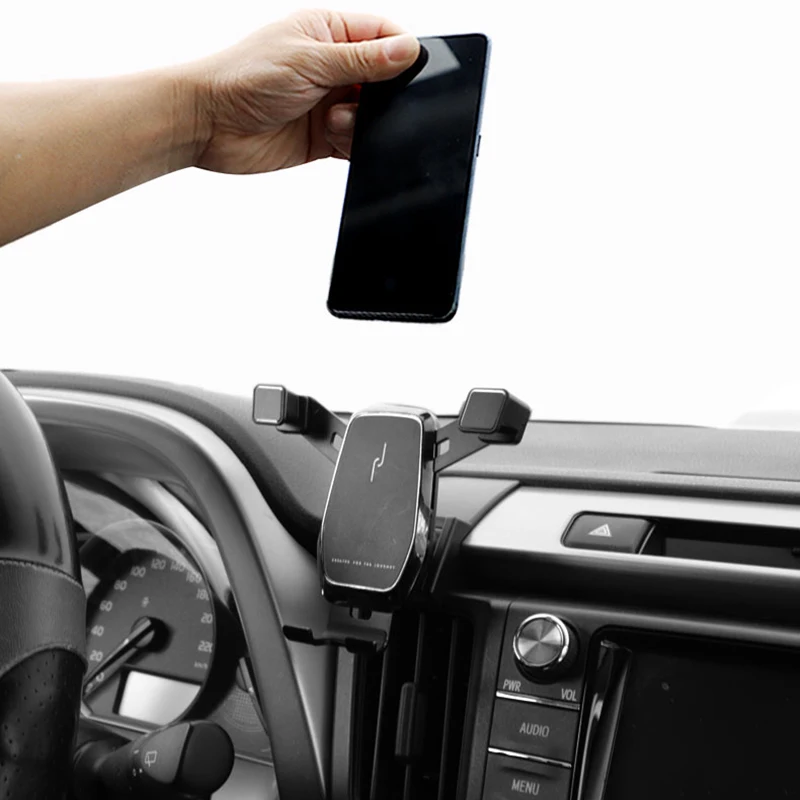 gravity car gps stand air vent mount clip clamp mobile phone holder support for toyota rav4 accessories 2015 2016 2017 2018 free global shipping