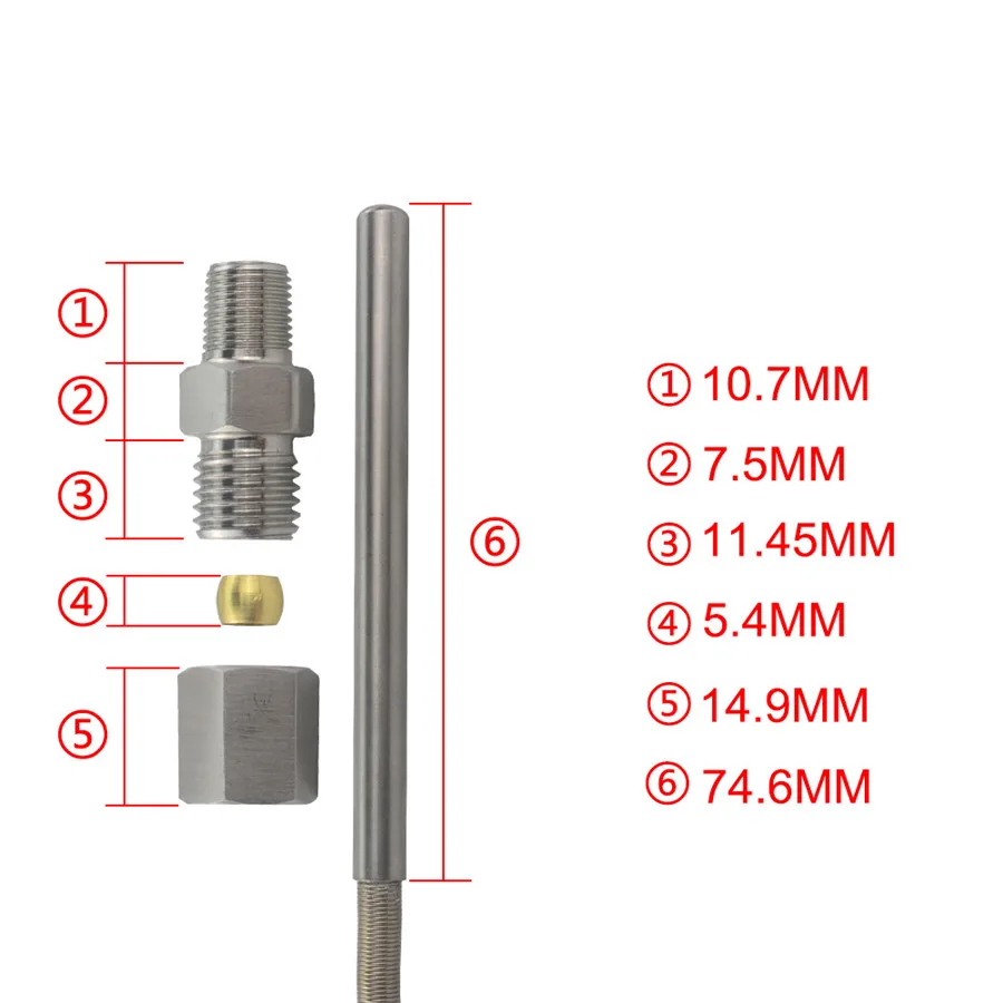 Thermocouple Temperature Sensors For Exhaust Gas Probe 1/8-27 NPT