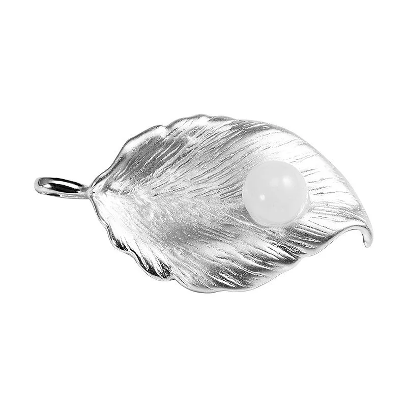 Подвески Flyleaf из настоящего серебра 925 пробы с нефритовой капелькой Листья для