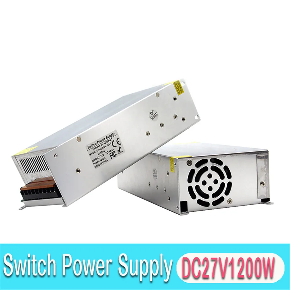 1200W 44.4A 27V импульсный источник питания 220V 110V AC к DC27V адаптер для CNC CCTV