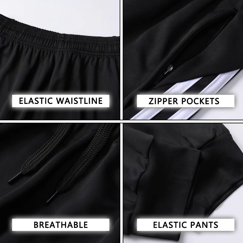 

Zipper Pockets Sweatpants Men Running Pants Training Jogging Pants Soccer Pants Fitness Pants Sportwear