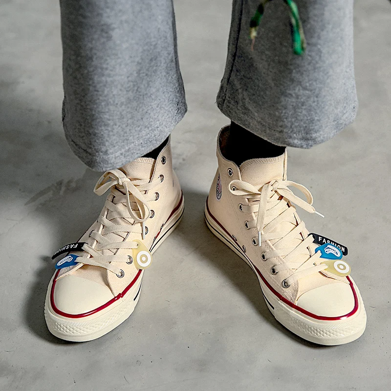 Парусиновая обувь Мужская Осенняя новая Корейская на плоской подошве модная