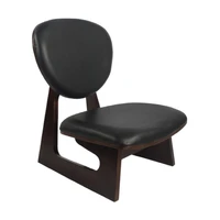 japanese style wood low chair stool mahogany finish living room furniture leisure kneeling chair meditation seat leather cushion