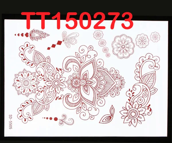 20X14 6 шт. временная татуировка из плоти индийские свадебные украшения цветы