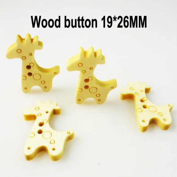 60pcs Cow Button 2 Holes Pattern Cartoons Wood Sewing Giraffe Buttons Scrapbook Toy Charms WCB-888X |