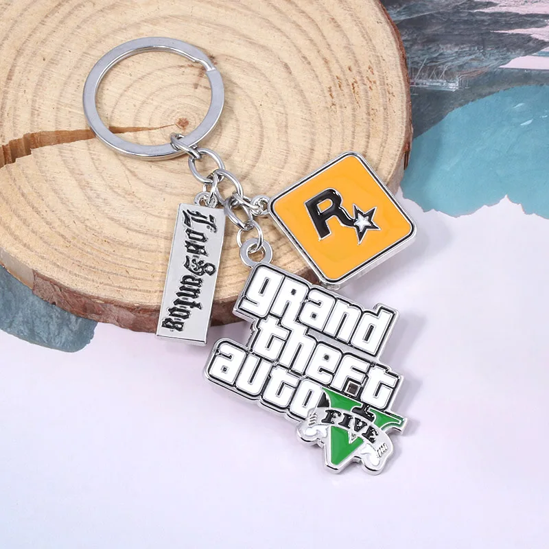 Брелок с подвеской в виде 5 надписей из игры GTA PS4 брелок форме Grand Theft Car V