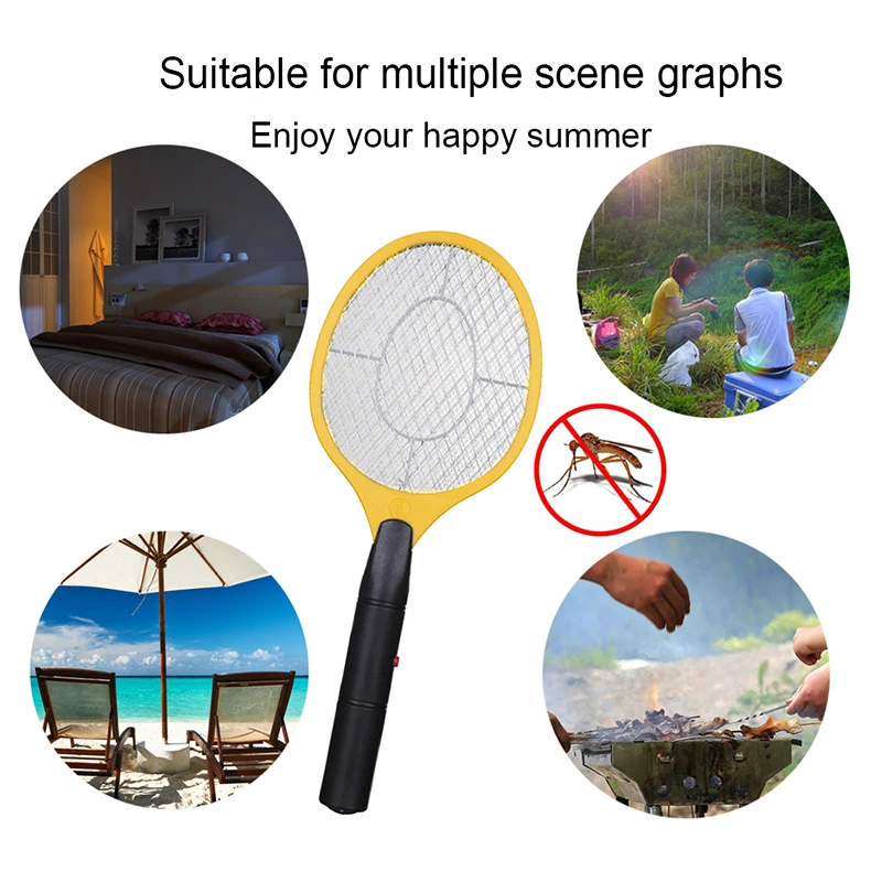 Electric Fly Swatter Home Mosquito Bug Zapper Kills Mosquitoes Safety Anti Mesh Cordless New Use AA Battery | Дом и сад