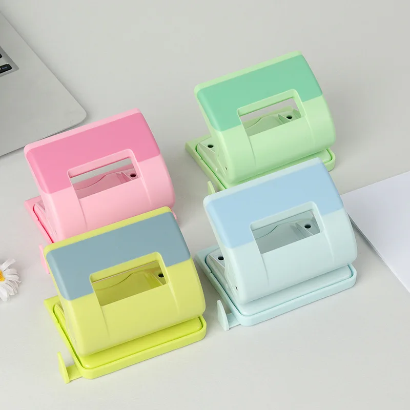 

2-Hole Punch Handheld Metal Hole Puncher Capacity for A4 A5 B5 Notebook Scrapbook Diary Binding